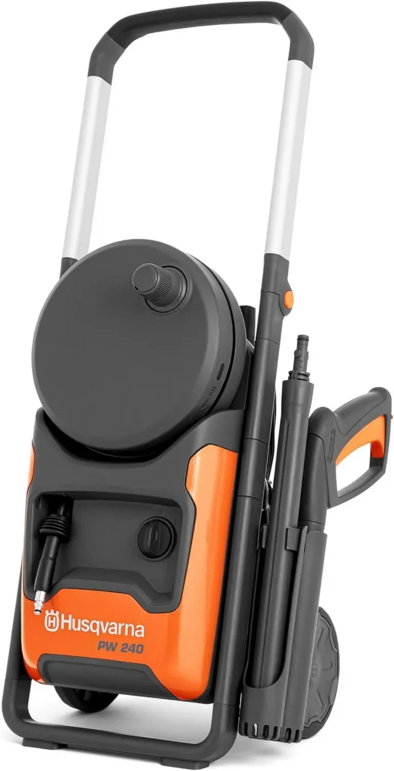 Husqvarna PW 240 Nettoyeur Haute Pression, 140 Bar, 465 L/h, Flexible 8m, Pompe Métal, Buse Ajustable, Pulvérisateur Mousse, Usage Domestique et Jardin