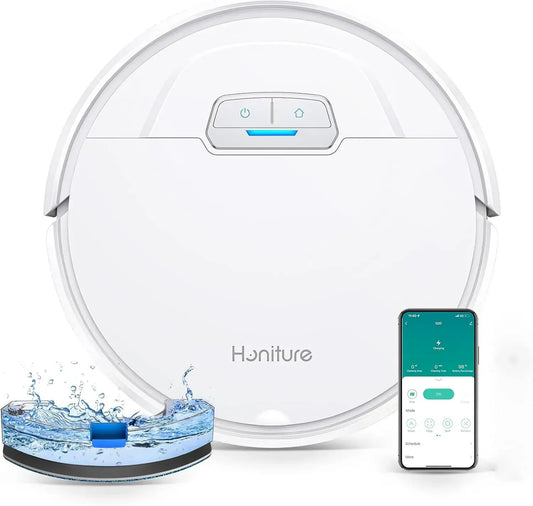 Aspirateur Robot HONITURE G20 3 en 1 pour Animaux, 4000PA, Compatible Alexa/WiFi/APP, Convient Tapis et Sols Durs, Design Mince et Silencieux