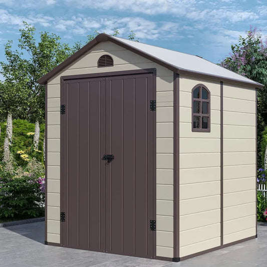 Abri de Jardin Extérieur en PVC 6.2 m³ avec Porte Sécurisée et Fenêtres